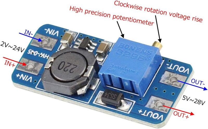 MT3608 DC to DC Step up Boost Converter 2V-24V Boost To 5V-28V 2A ...
